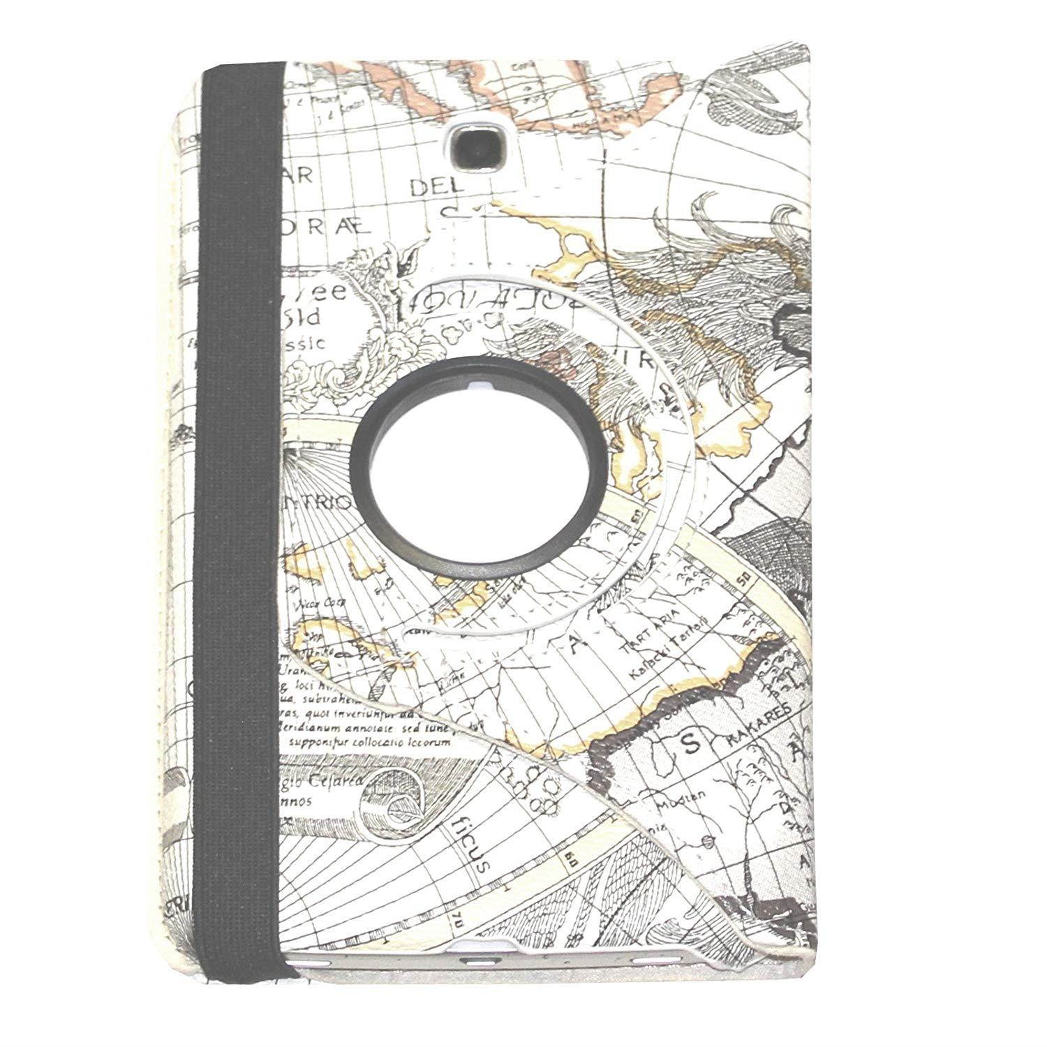 Samsung Galaxy Tab 4 7.0 Case, JYtrend (R) 360 Rotating Stand Cover for Galaxy Tab 4 7-inch SM-T230 SM-T231 SM-T235 SM-T230N SM-T231N SM-T235N (Map)