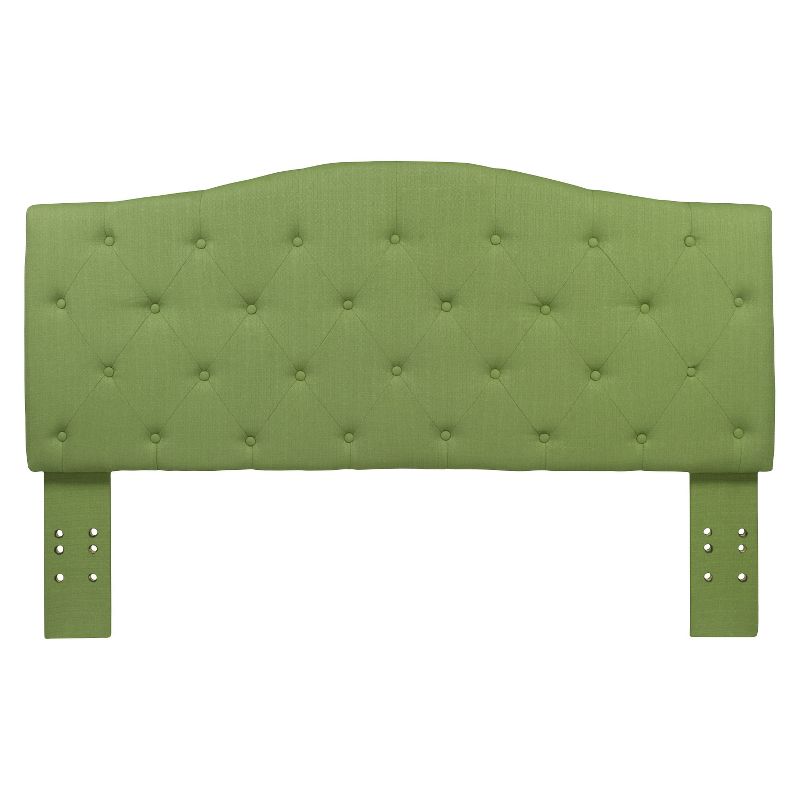 Delphi Button Tufted Adjustable Linen Twin Headboard Green - miBasics