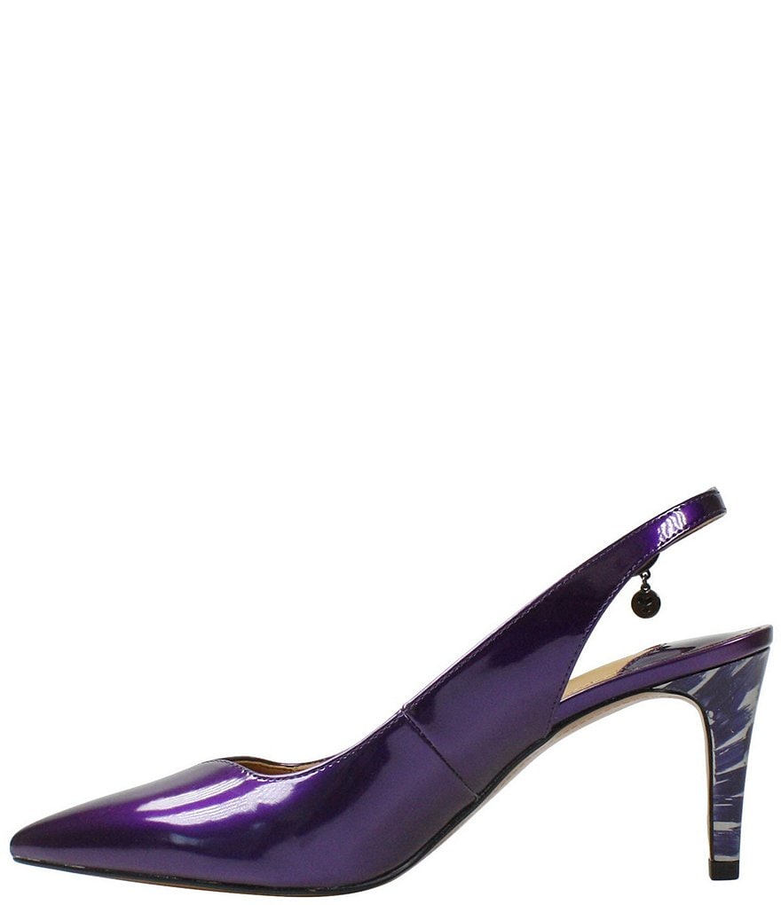 J. Renee Belamie Patent Slingback Pointed Toe Pumps