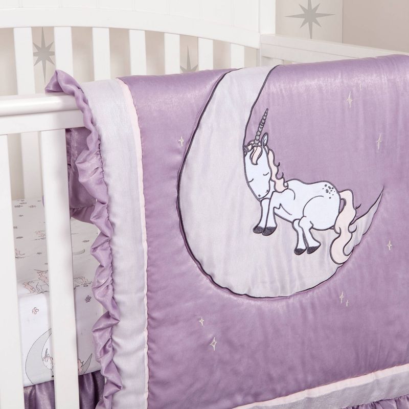 Trend Lab Fitted Crib Sheet Unicorn Moon - Purple