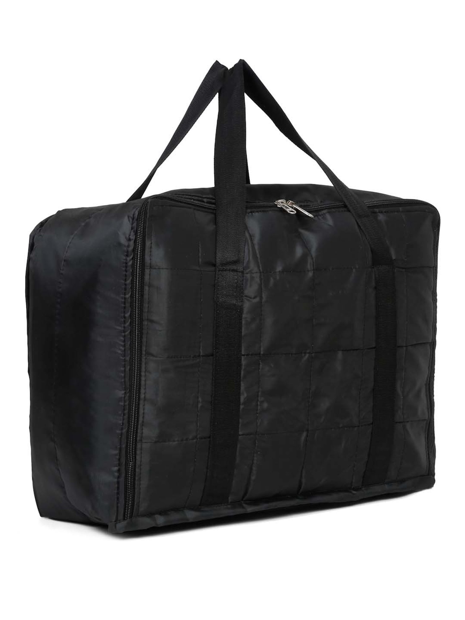 HOSTA HOMES Black Pvc Parachute Material Zipper Bag - Set of 2