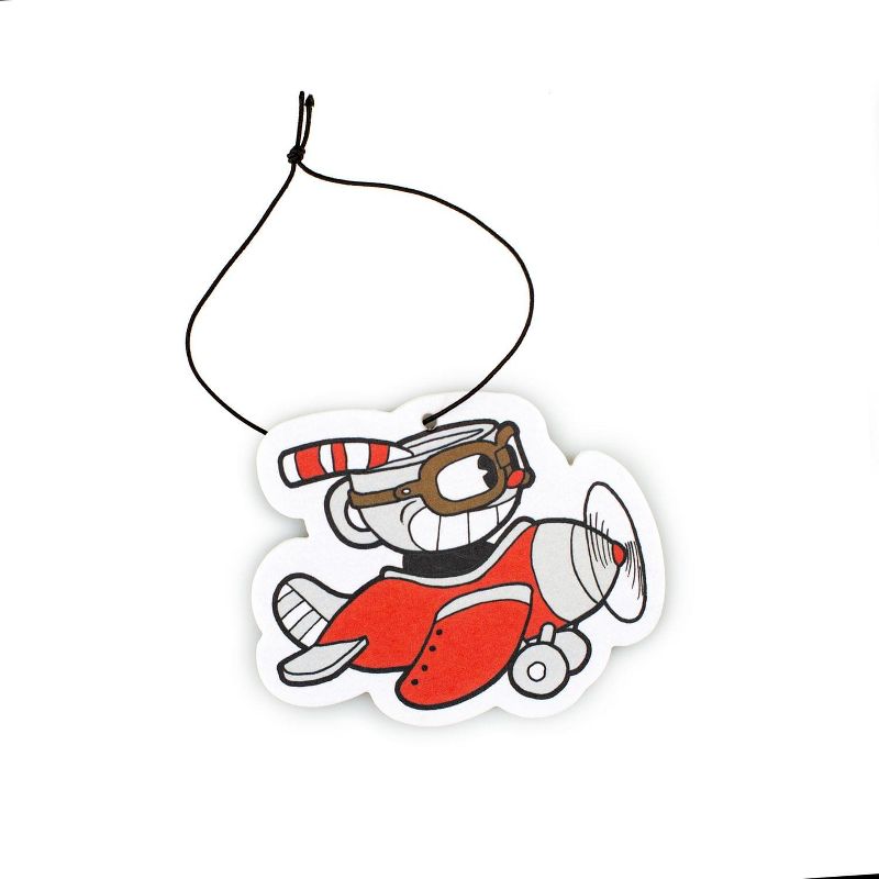 Just Funky Cuphead Airplane Hanging Air Freshener for Cars | New Car Scent
