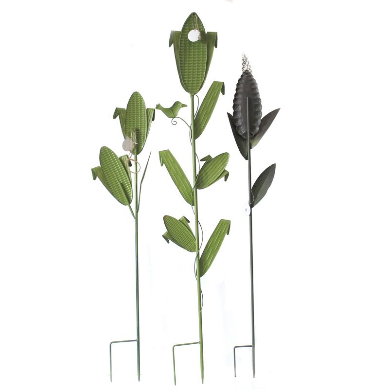 Fall 40.0" Corn Stalk Stakes Yard Decor Thanksgiving  -  Decorative Garden Stakes