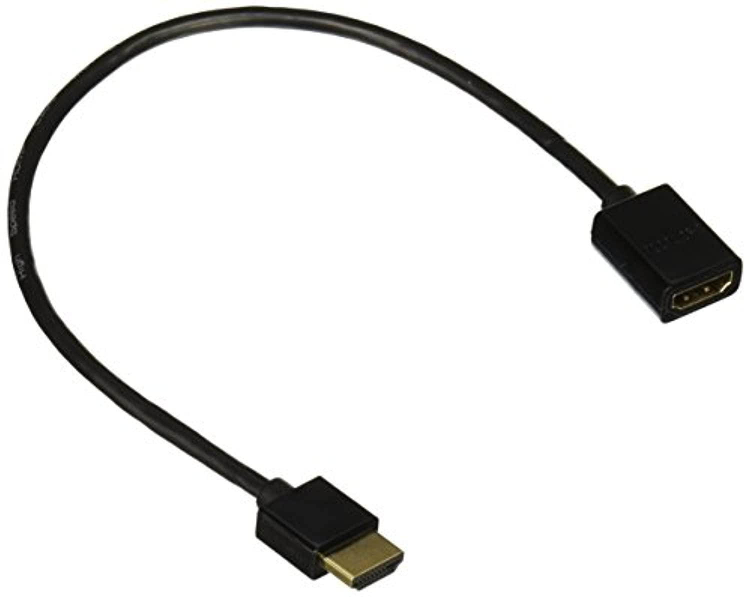 QVS 1ft High Speed HDMI UltraHD 4K with Ethernet Thin Flexible Extension Cable