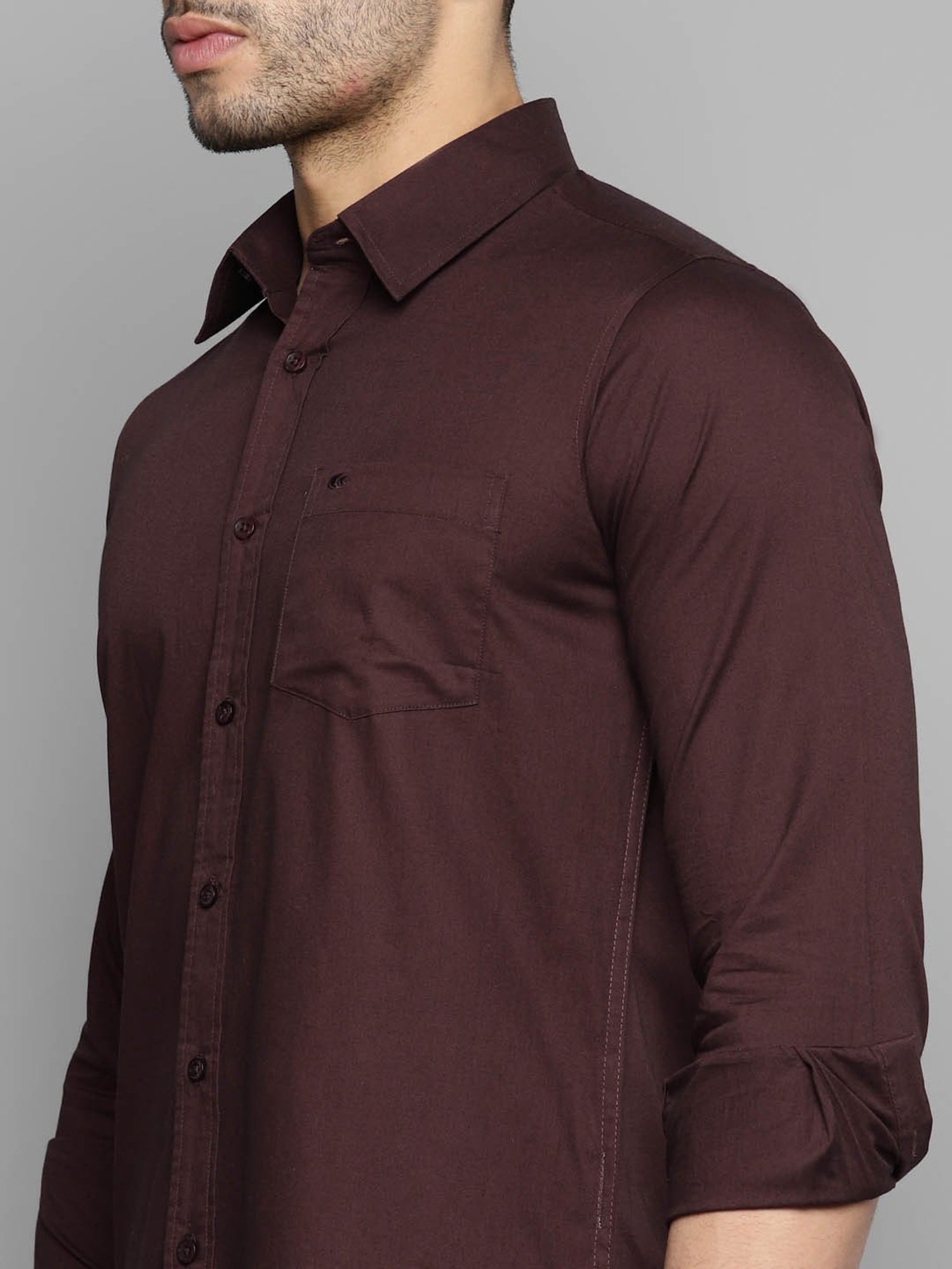 Allen cooper Brown Regular Fit Shirt