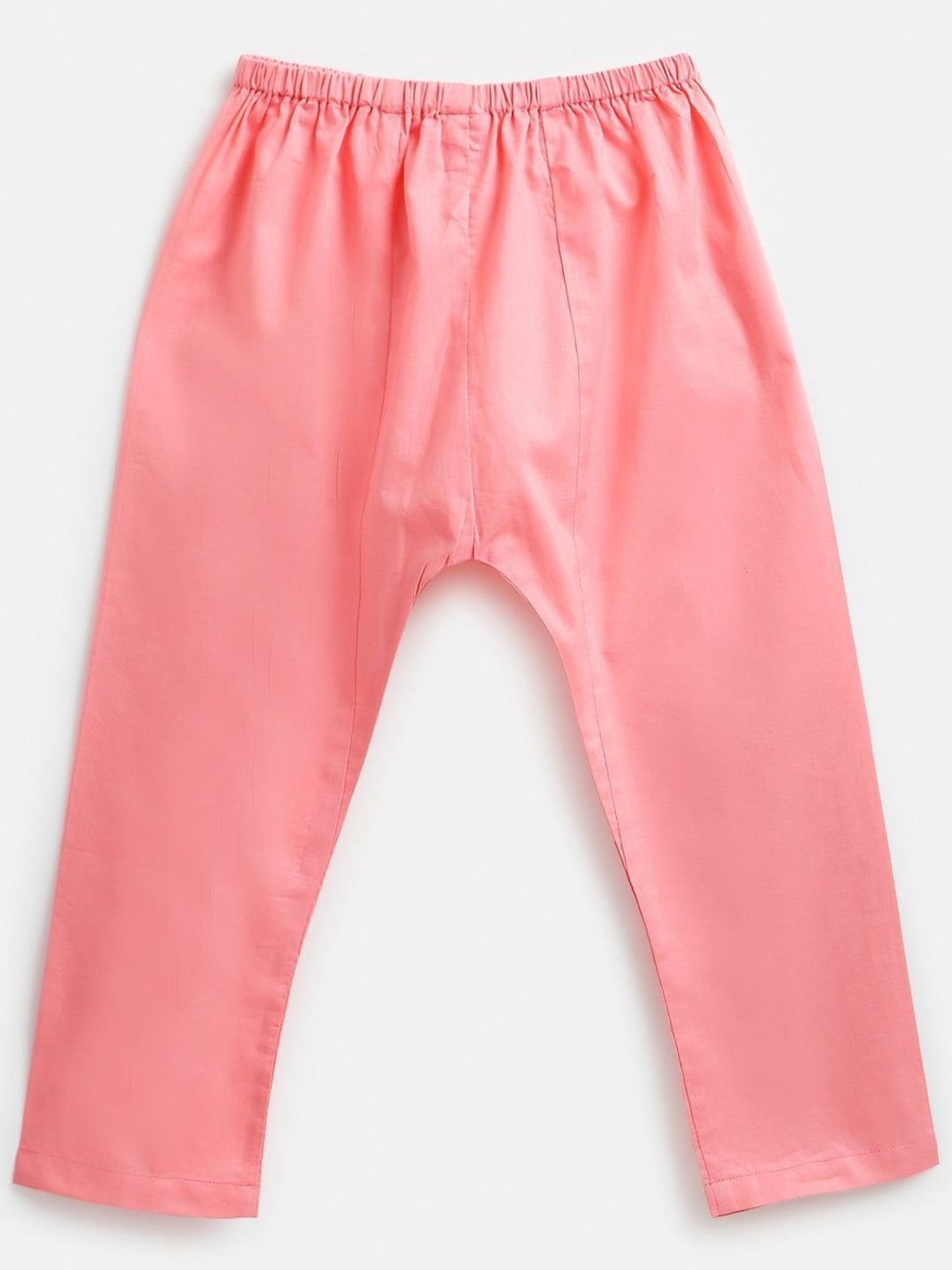 Campana Kids Yellow & Peach Cotton Floral Print Kurta Set