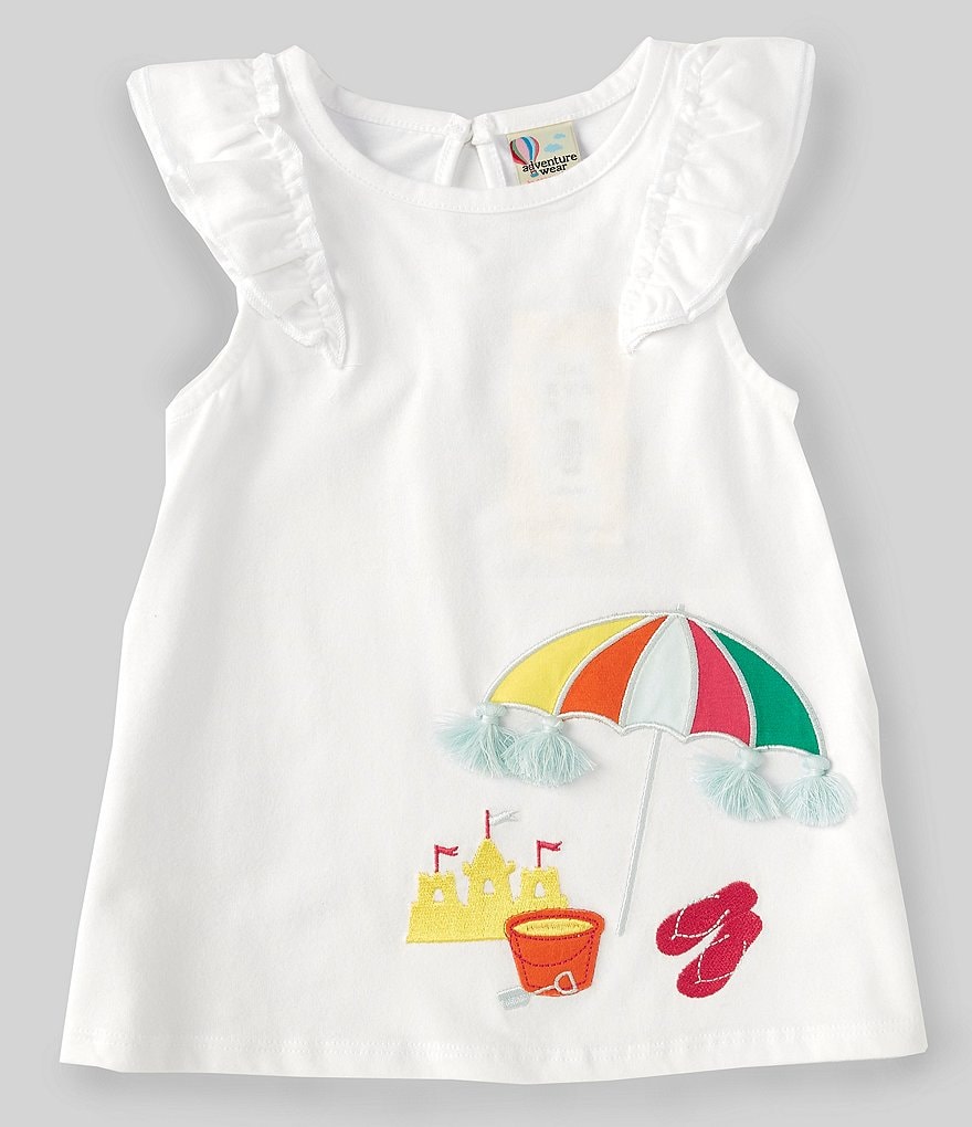 Copper Key Adventure Wear by Copper Key Little Girls 2T-6X Flutter-Sleeve Umbrella Top