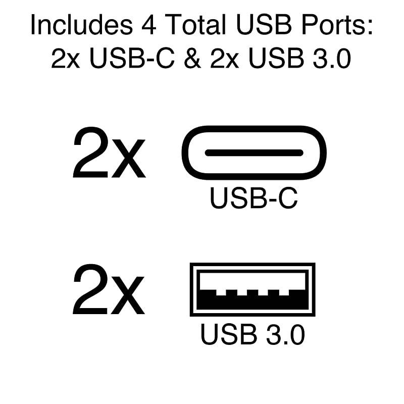 Docking Station, USB C Docking Station, 4K Docking Station, Compatible with USB-C & Thunderbolt 3 Laptops, Black, Cables to Go 28845