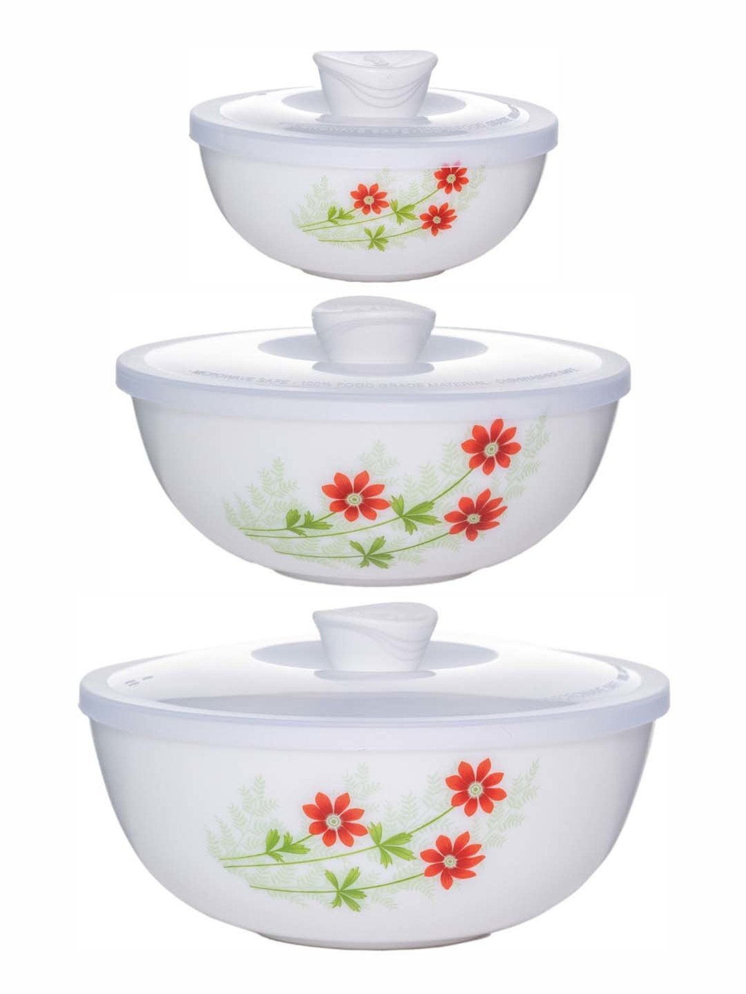 HAZEL Silver Stainless Steel Mixing Bowl - Set of 3 (2.1L)