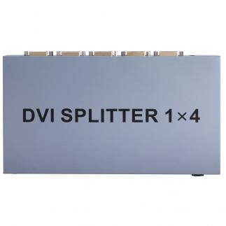 DTECH 4 Way DVI Video Splitter Box Distribution Amplifier 1 in 4 out Splits 1 Video Signal into Multi Monitors Supports Cascade Connection (DT-7024)