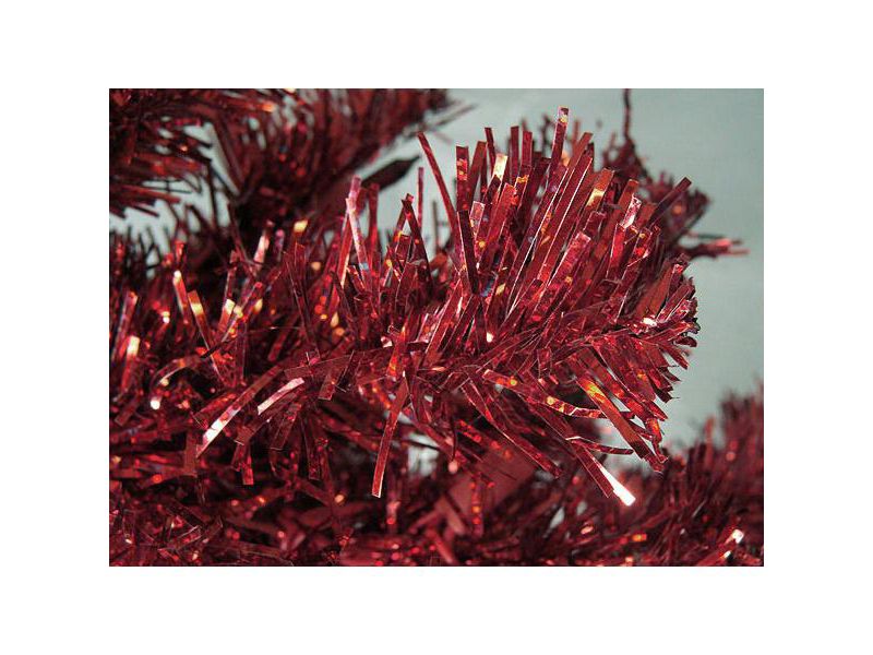 Vickerman 24" Pre-Lit Sparkling Red Hot Artificial Tinsel Christmas Wreath - Red Lights