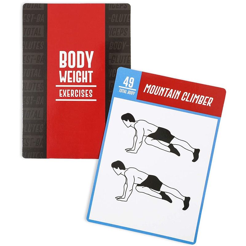 Okuna Outpost 50 Pack Bodyweight Exercise Cards for Workout Routine, Fitness Gift, 3.5 x 5 in