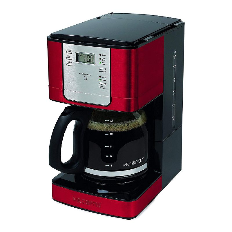 Mr. Coffee JWX36RB Small Advanced Brew 12-Cup Auto-Pause Programmable Coffee Maker, Red