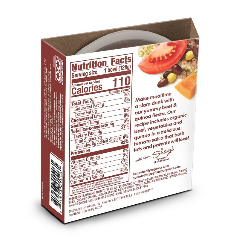 HappyTot Organic Beef & Quinoa Fiesta with Vegetable Salsa Baby Meals - 4.5oz