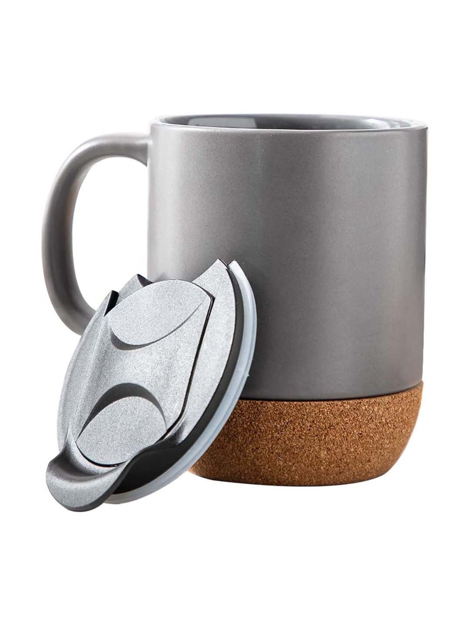 JCPL Black & Grey Ceramic 8.5 cm Milk Mug (0.44 L) - Set of 2