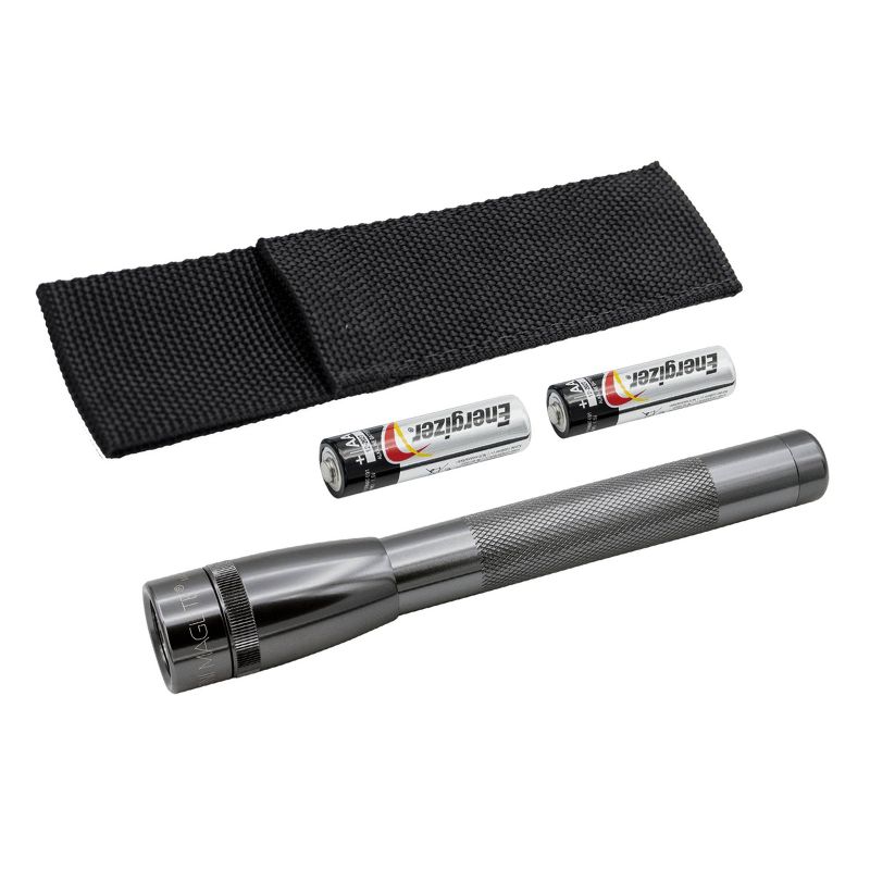 Maglite MAGLITE Pro Mini LED Flashlight with 2AA Batteries and Holster Gray