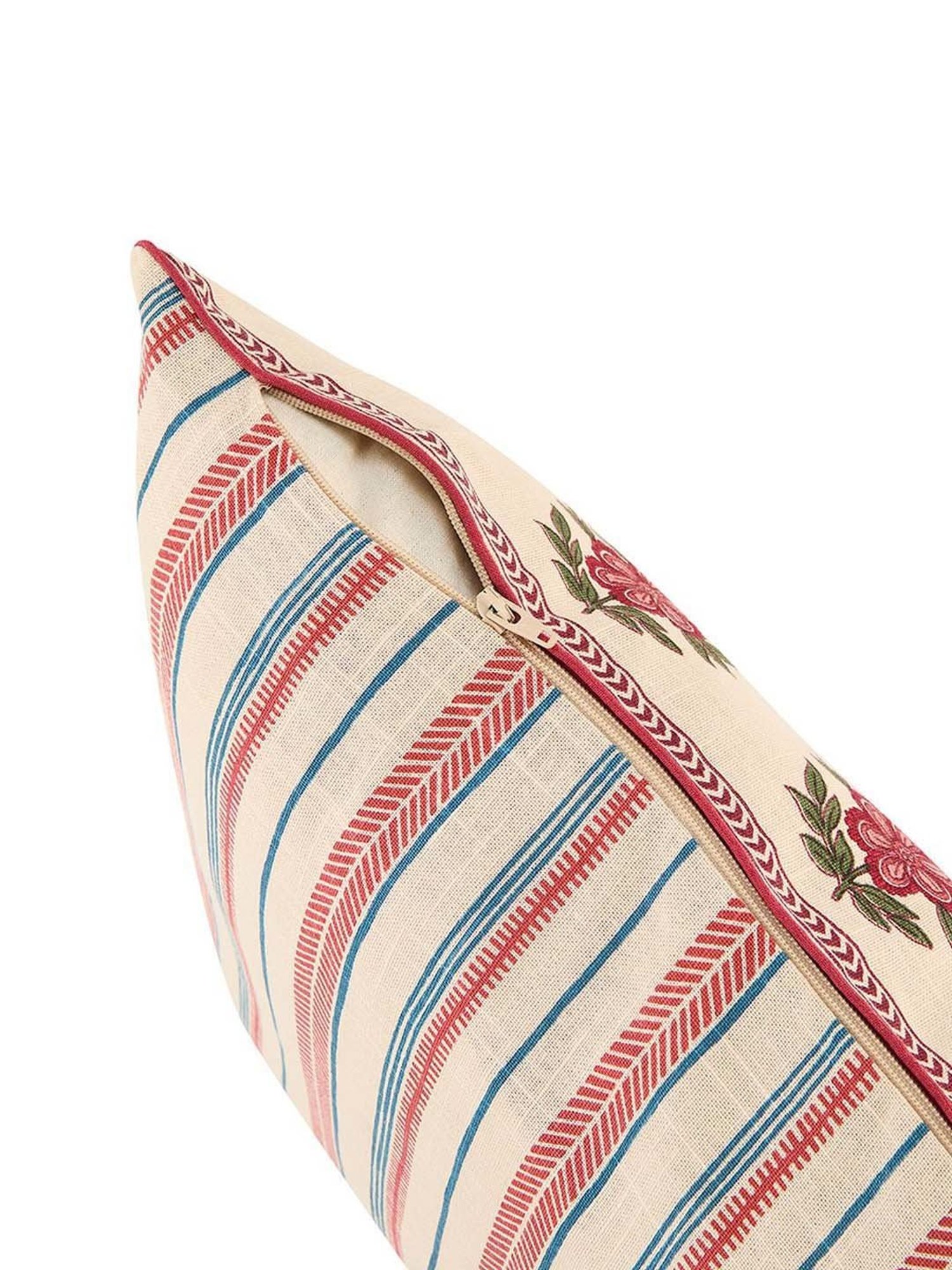 Fabindia Home Red Cotton Printed Gulzar Cushion Cover