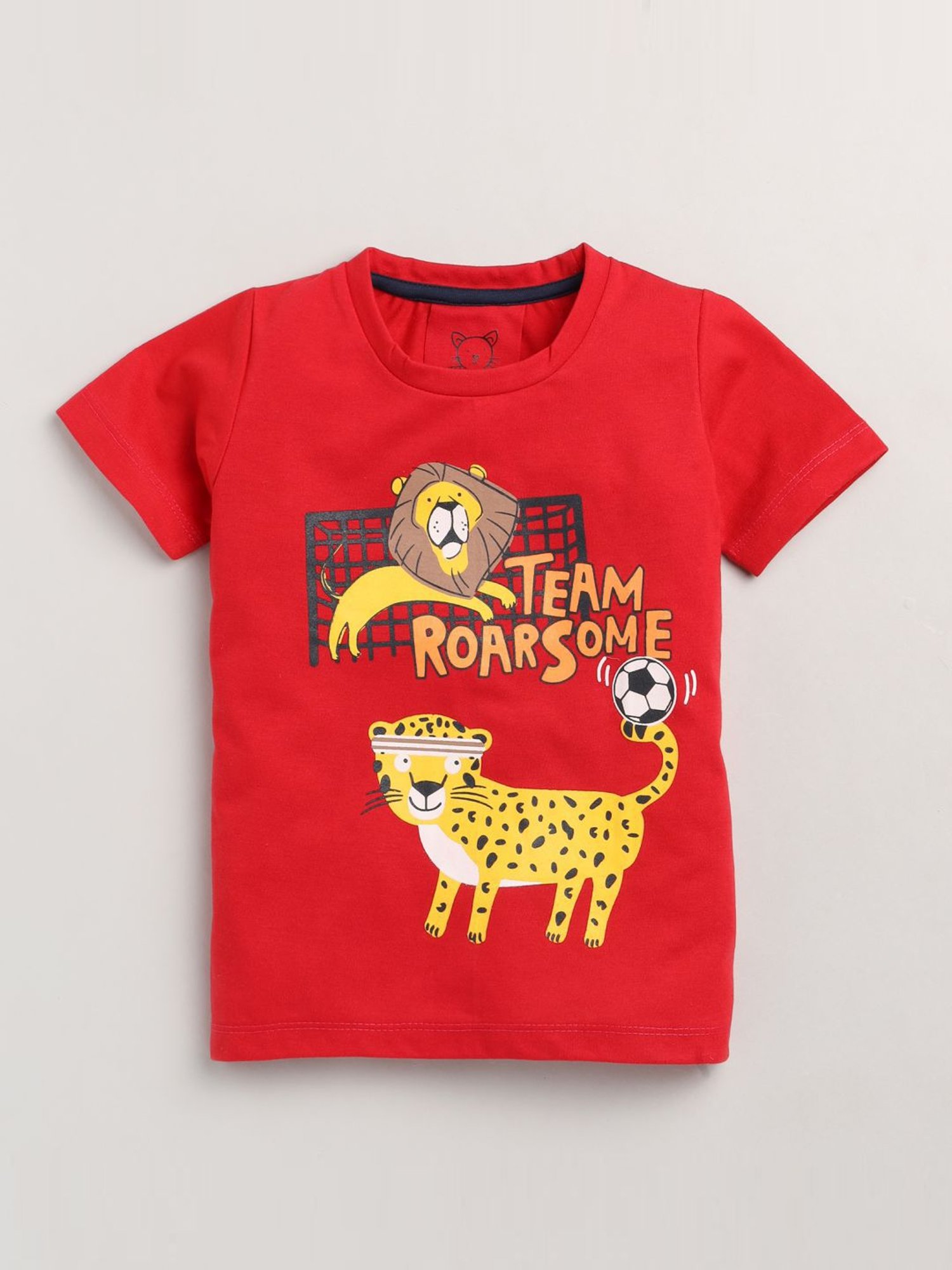 Lazy Shark Kids Red Printed T-Shirt & Shorts