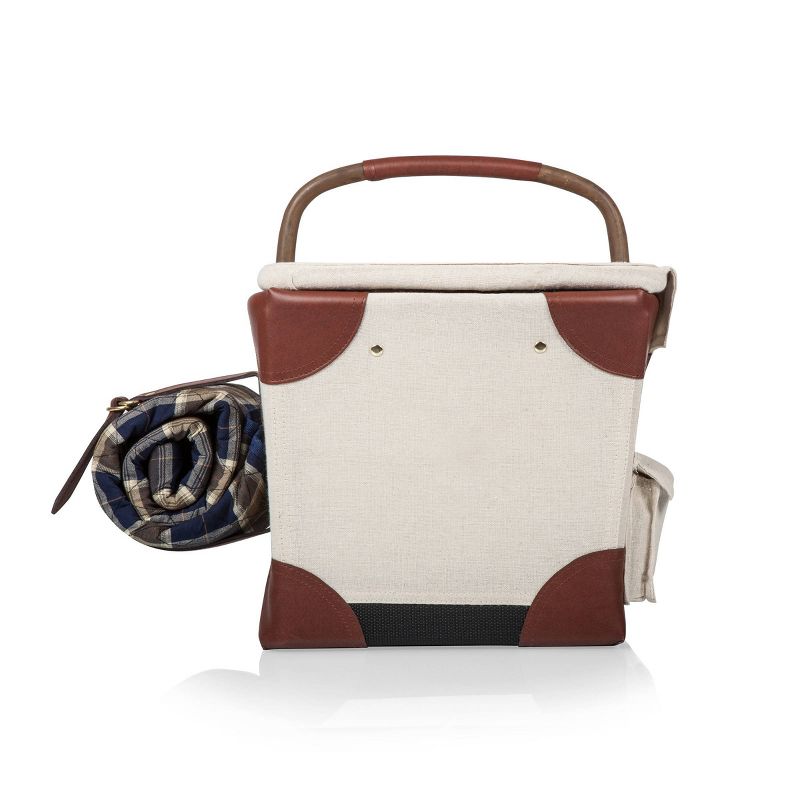 Picnic at Ascot Insulated Picnic Basket/Cooler Fully Equipped with Service for 2 - Trellis Green