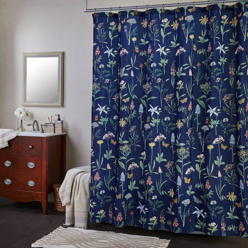 Heirloom Wildflowers Shower Curtain Navy - SKL Home