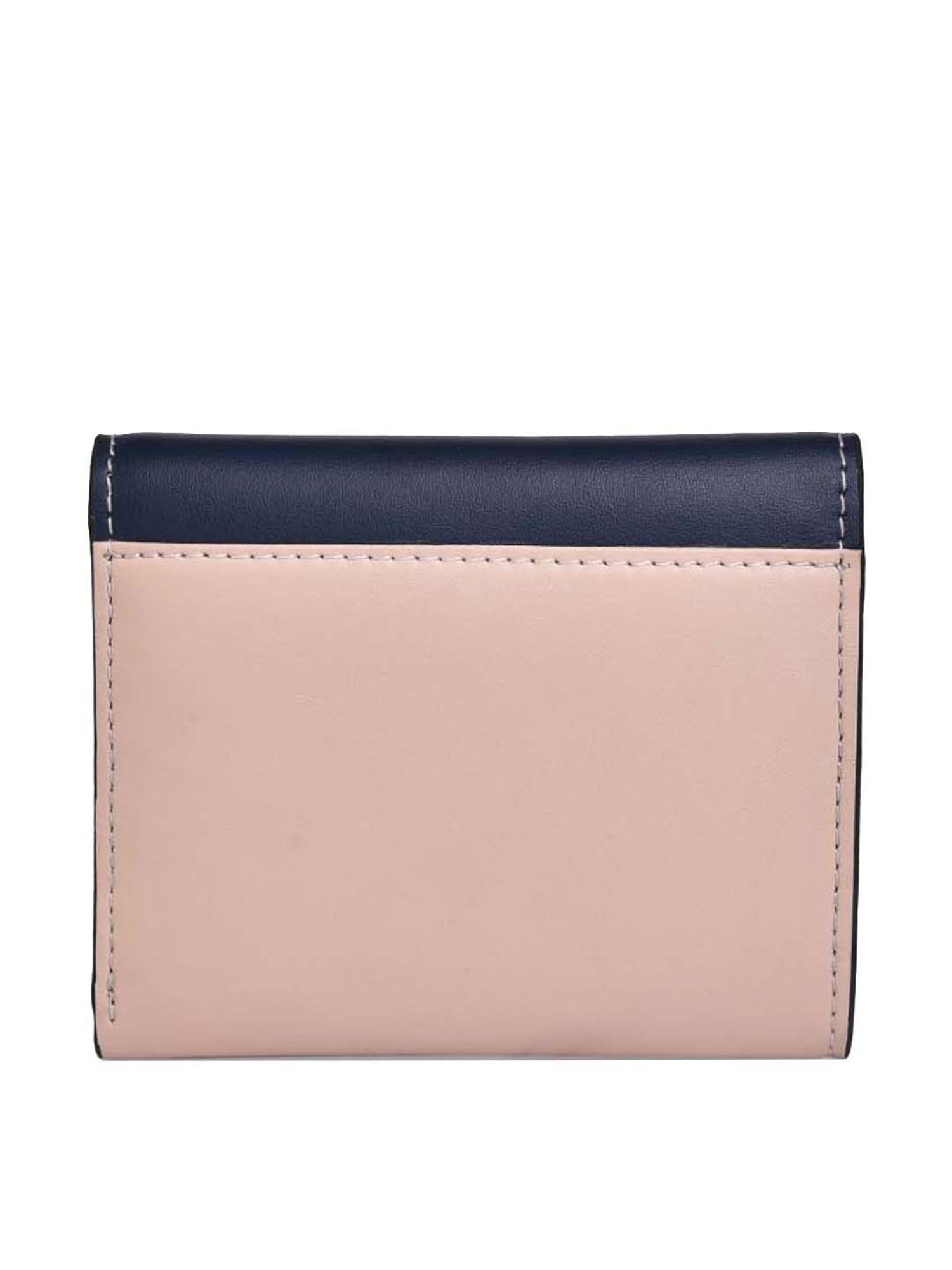 BELWABA Pink Color Block Tri-Fold Wallet for Women