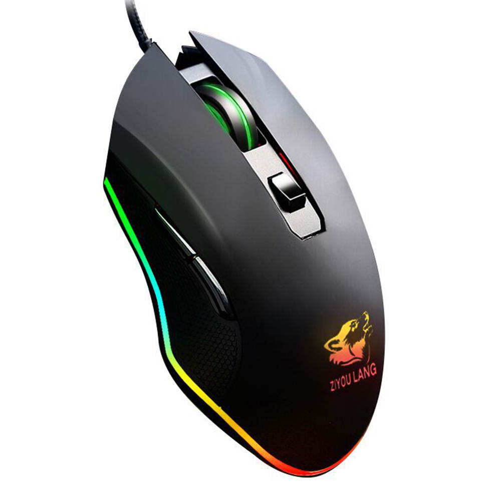 Vicabo Ergonomic Gaming Mouse Optical 3200 DPI Sensor Comfortable Grip RGB Light Effect 6 Buttons 1 Wheel USB Wired Mice for PC Mac Desktop Computer Laptop