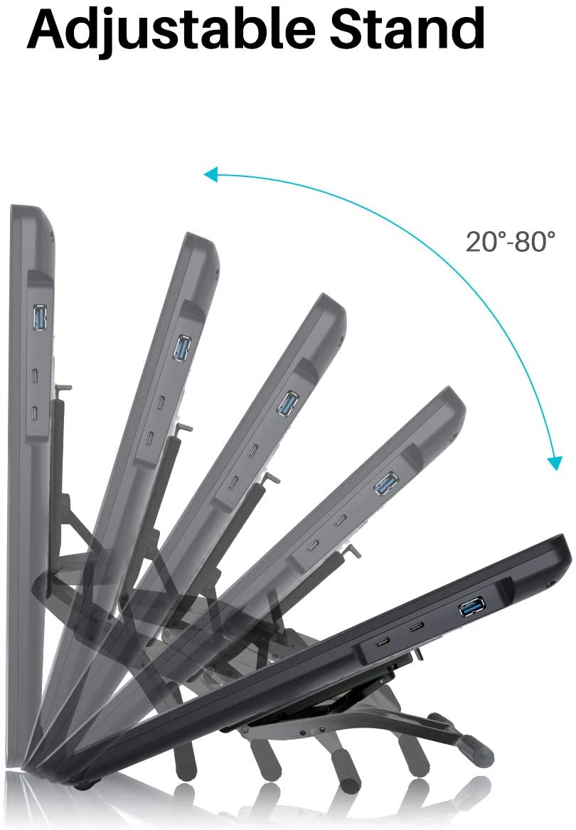 2020 HUION KAMVAS 22 Graphics Drawing Tablet with Screen Android Support Battery-Free Stylus 8192 Pen Pressure Tilt Adjustable Stand - 21.5inch