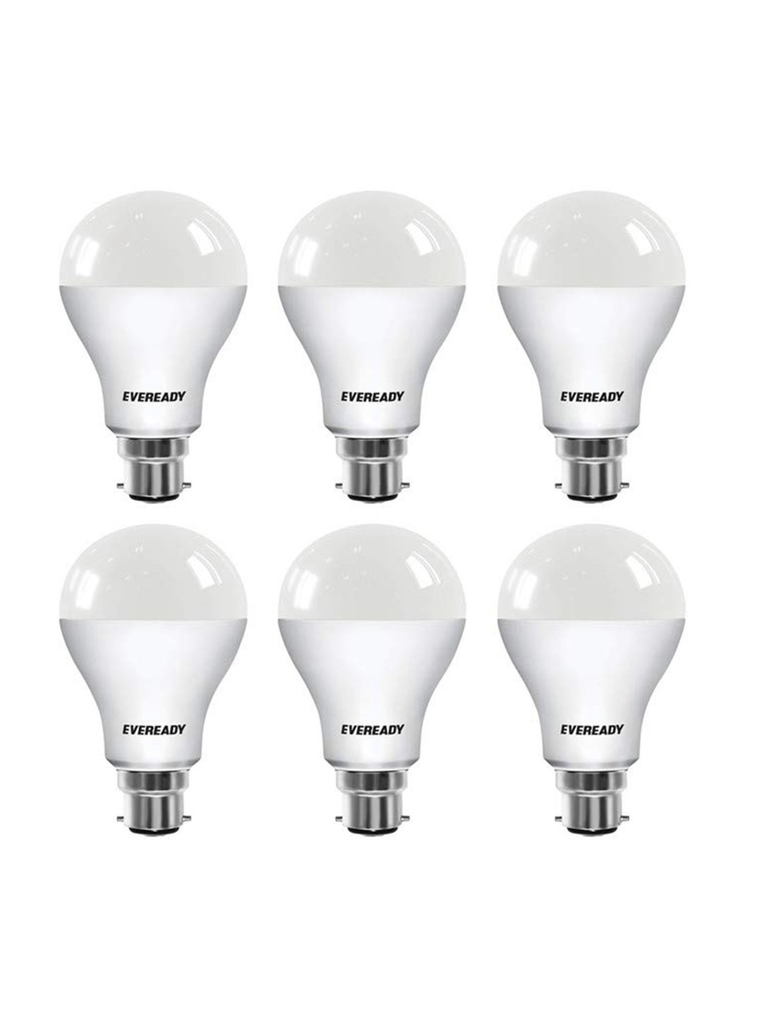 Eveready B22D 9W LED Bulb - Pack of 6 (8901691018027, White)