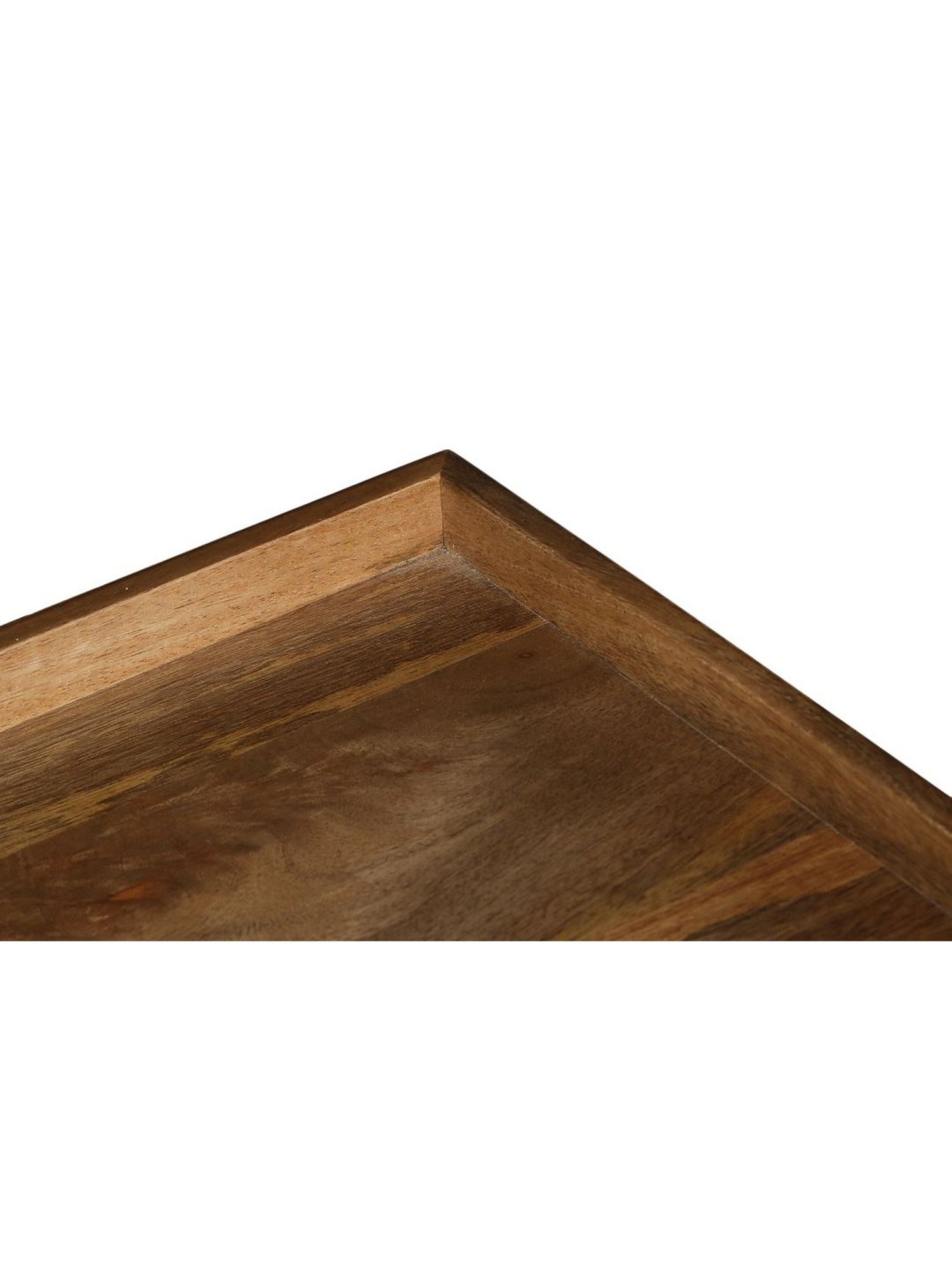 Crayton Mango Wood Serving Tray with Bottom Metal Handle - Set of 1