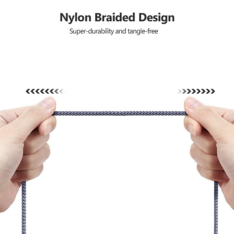 AUX Cable 4ft2 Pack Copper Shell HiFi Sound 35mm Auxiliary Audio Cable Nylon Braided Aux Cord Compatible CarHome StereosSpeakerHeadphonesSonyEcho DotBeats Grey