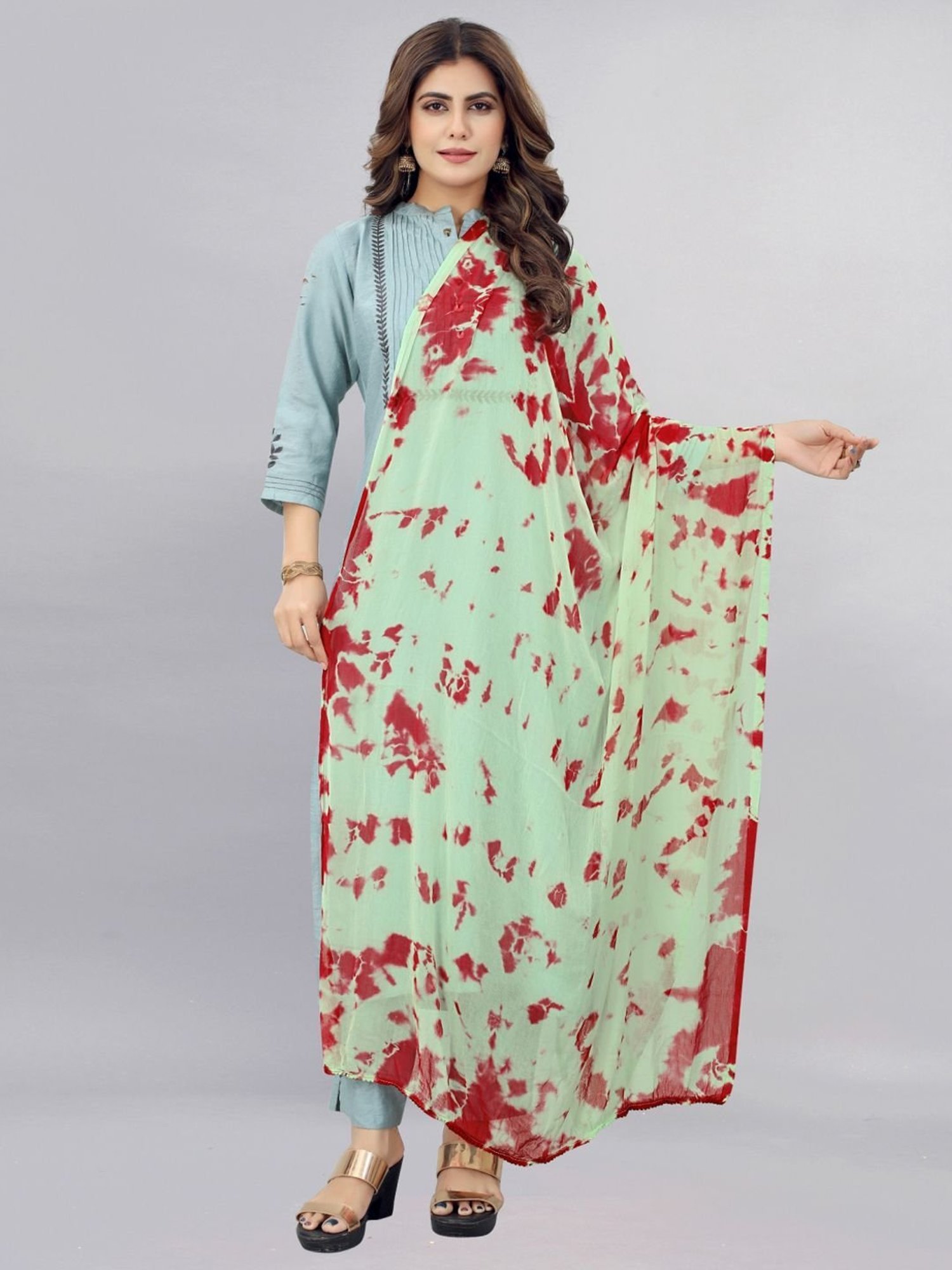 APNISHA Green Printed Dupatta