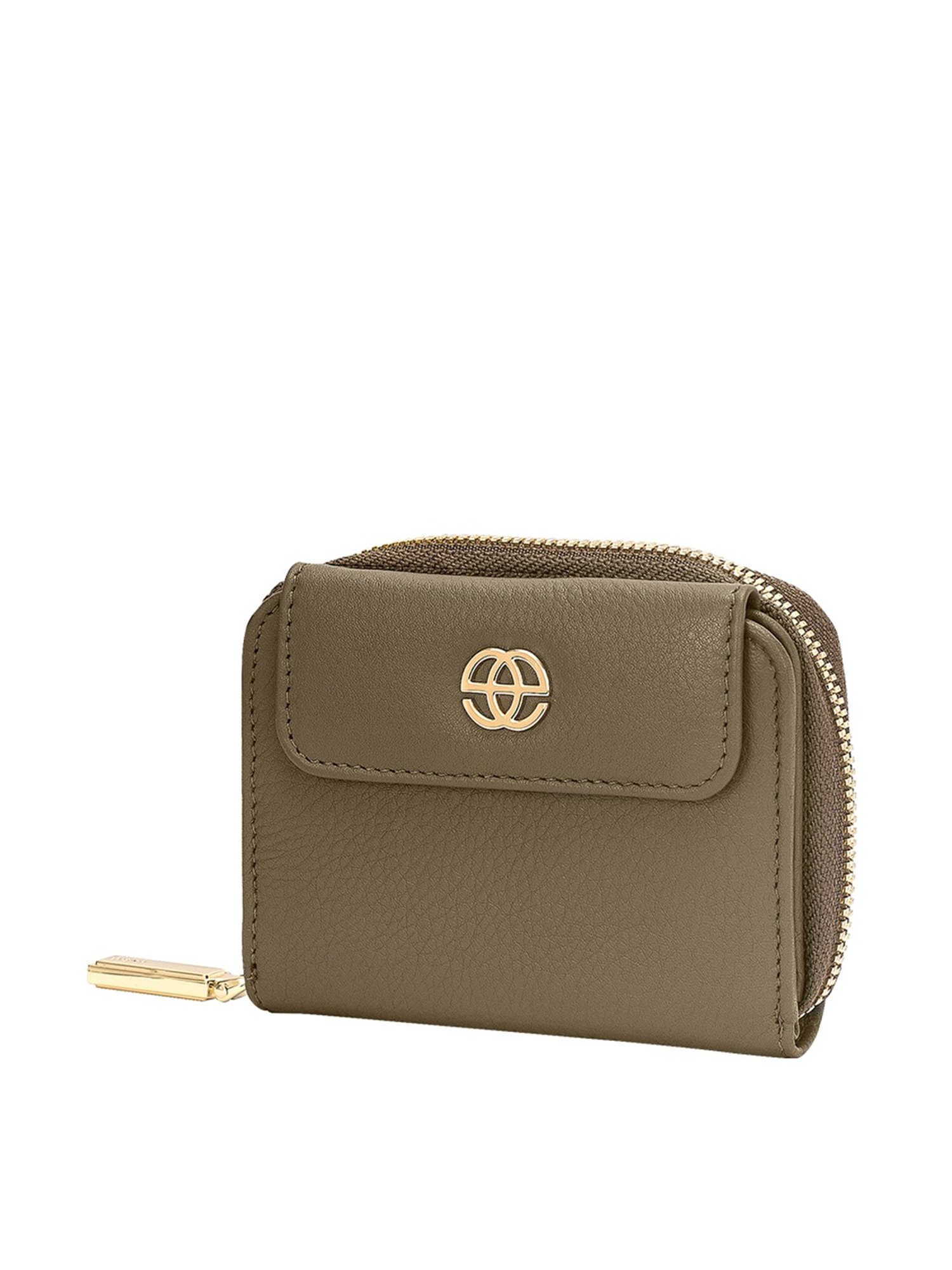 Eske Isa Taupe Solid Zip Around Wallet for Women