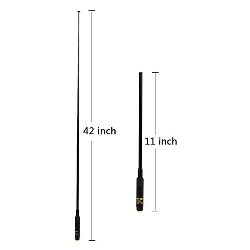 144/430MHz SMA Female Replacement Antenna 2m/70cm VHF/UHF Telescopic Handheld High Gain Radio Antenna for Baofeng UV-5R GT-3 UV-5RA UV-5RB UV-5RC UV-5RD UV-5RE BF-F8HP UV-82 Radio