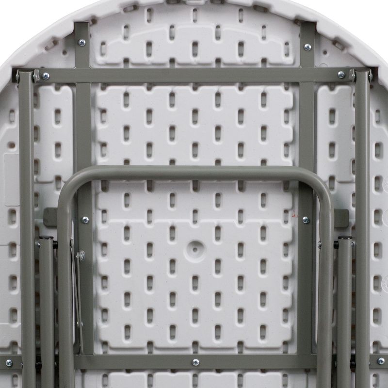 Flash Furniture 2.63-Foot Round Granite White Plastic Folding Table