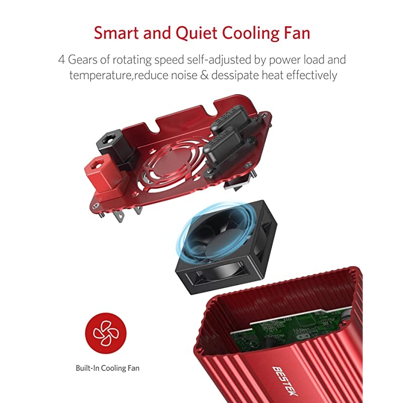 500W Power Inverter DC 12V to 110V AC Converter with Alligator Battery Clamp 48A Dual USB Car Charger ETL Listed