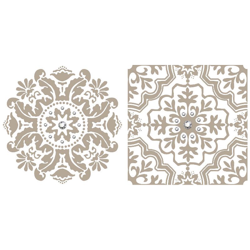 (Set of 16) 13" x 13" Kolkata Dots and Blox Wall Decals Neutral - WallPops