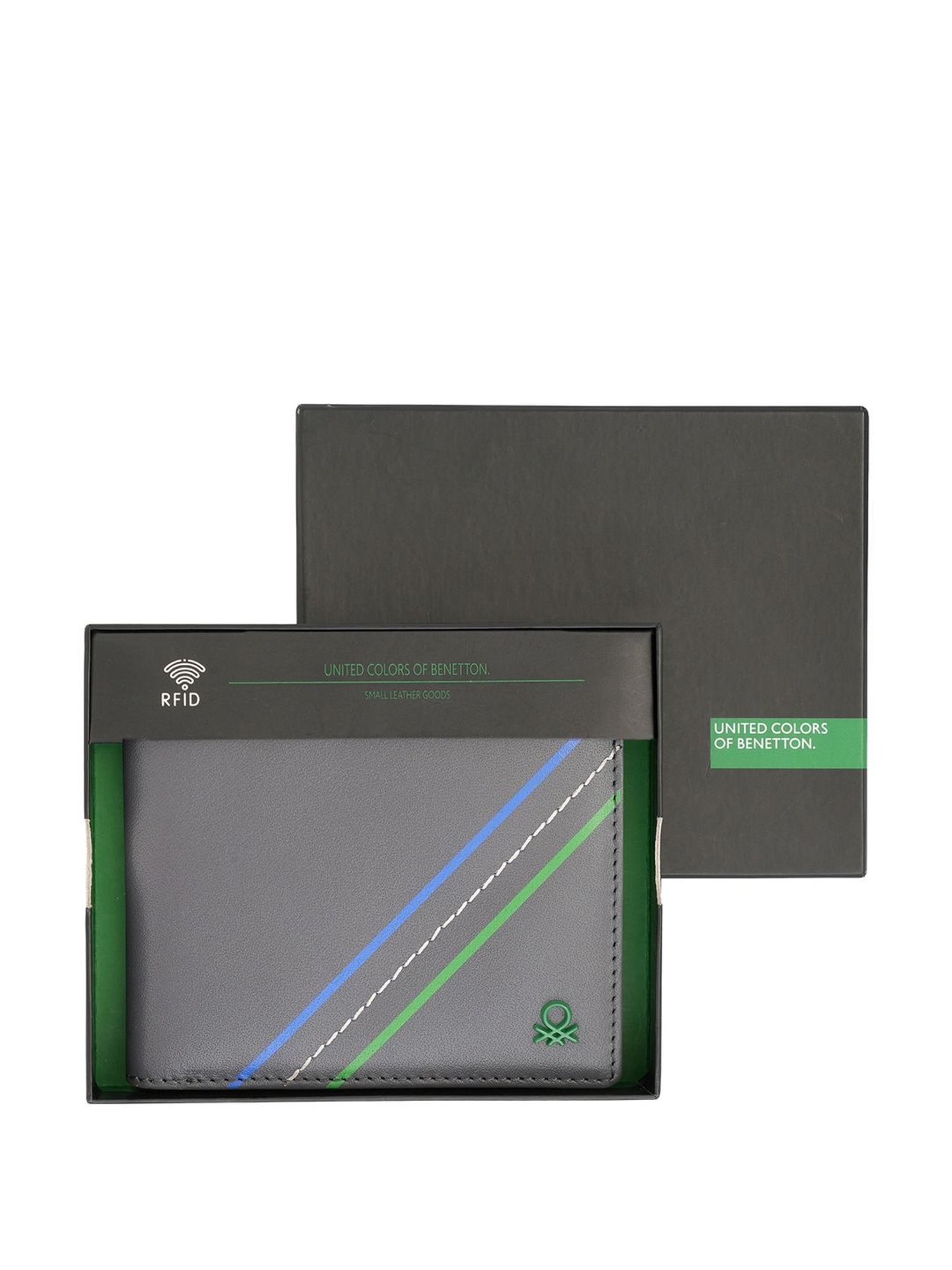 United Colors of Benetton Habry Grey Casual Leather Bi-Fold Wallet for men