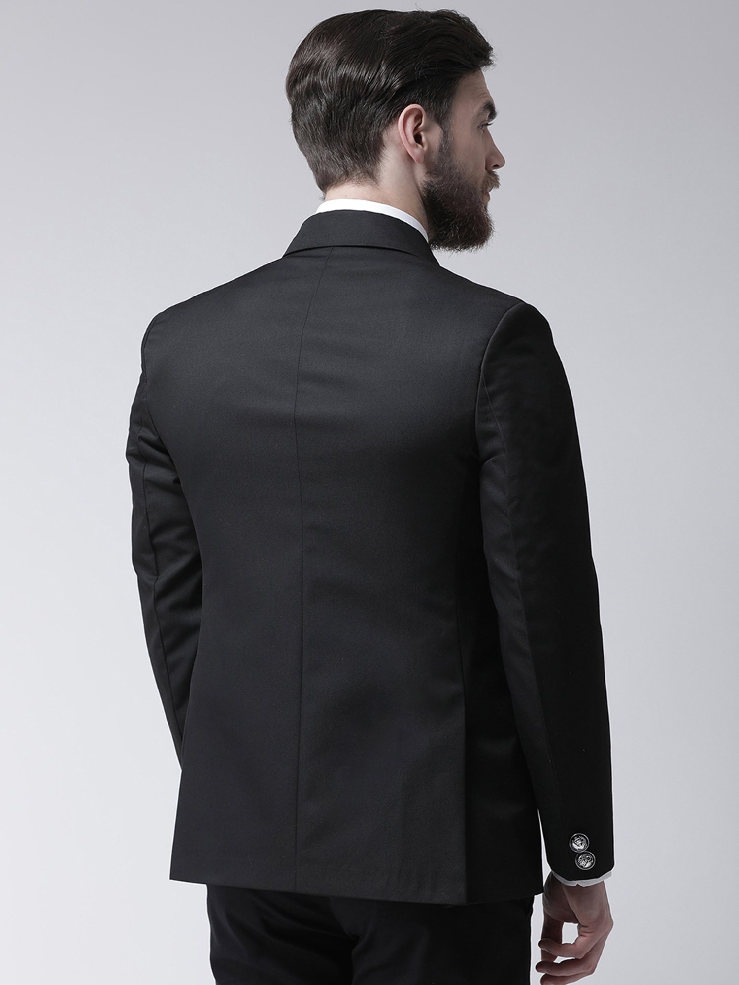 Hangup Plus Black Regular Fit Peak Lapel Blazer