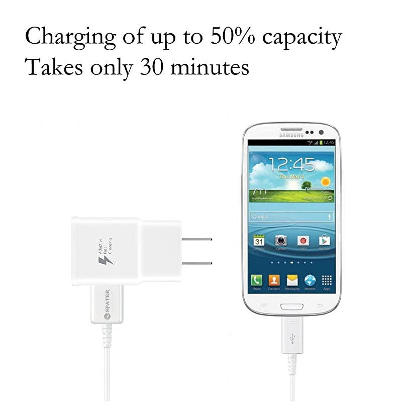 Adaptive Fast Charging Wall Charger Compatible with Samsung Galaxy Note9 Note8 Note5 S10 S9 S8 S8 S7 S6 Plus Galaxy S8 Active and More 2 Pack White