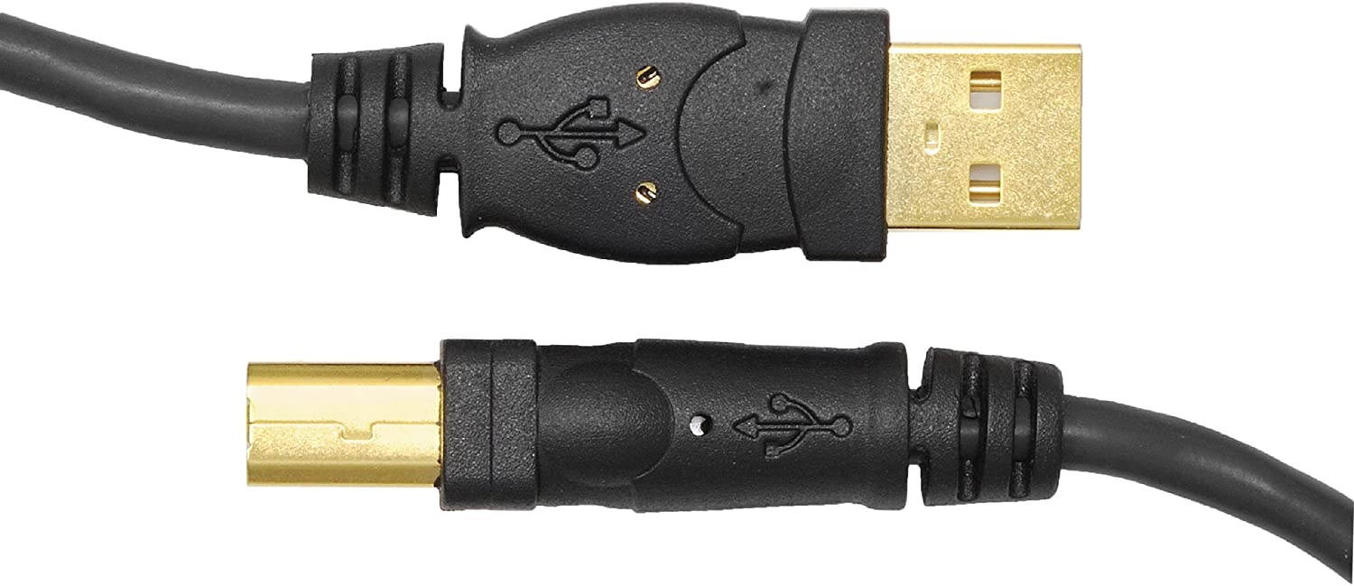 Mediabridge USB 2.0 - A Male to B Male Cable (10 Feet) - High-Speed with Gold-Plated Connectors - Black - (Part# 30-001-10B)