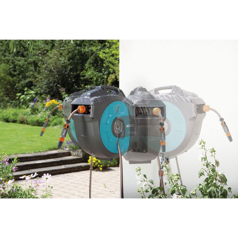 Gardena Comfort 50 Foot Wall Mounted Garden Hose Reel Box  (2 Pack)