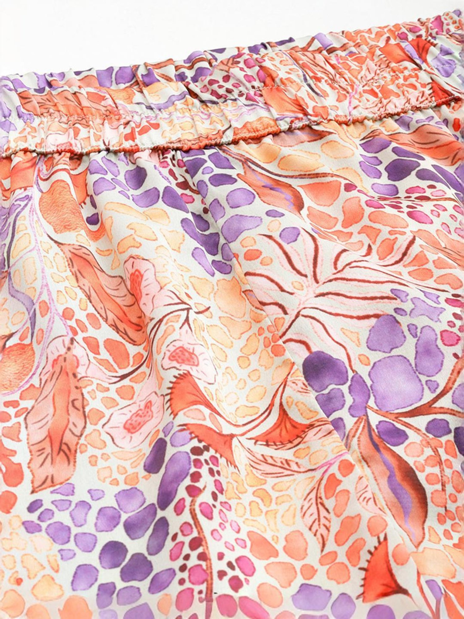 Varanga Beige Floral Print Top Pant Set