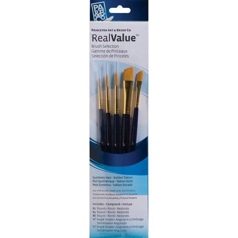 Synthetic Gold Taklon Real Value Brush Set-7/Pkg