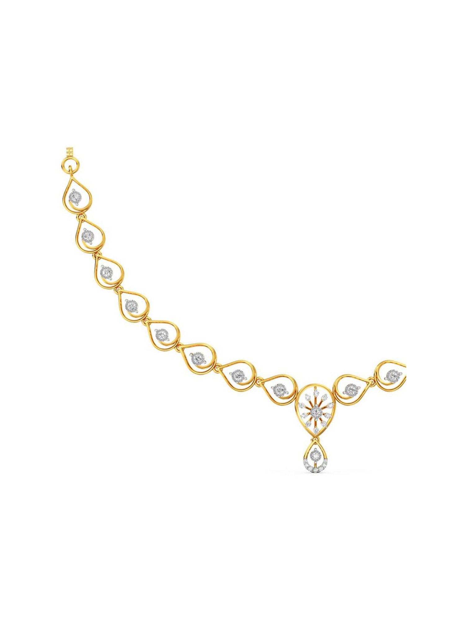Mia by Tanishq 14 Karat Yellow Gold Two to Tango Diamond Necklace