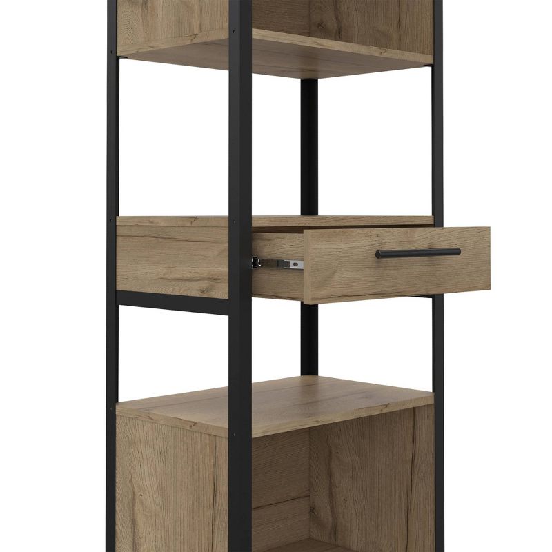 63" Emery 5 Tier Shelf Slim Bookcase Light Wood - RST Brands