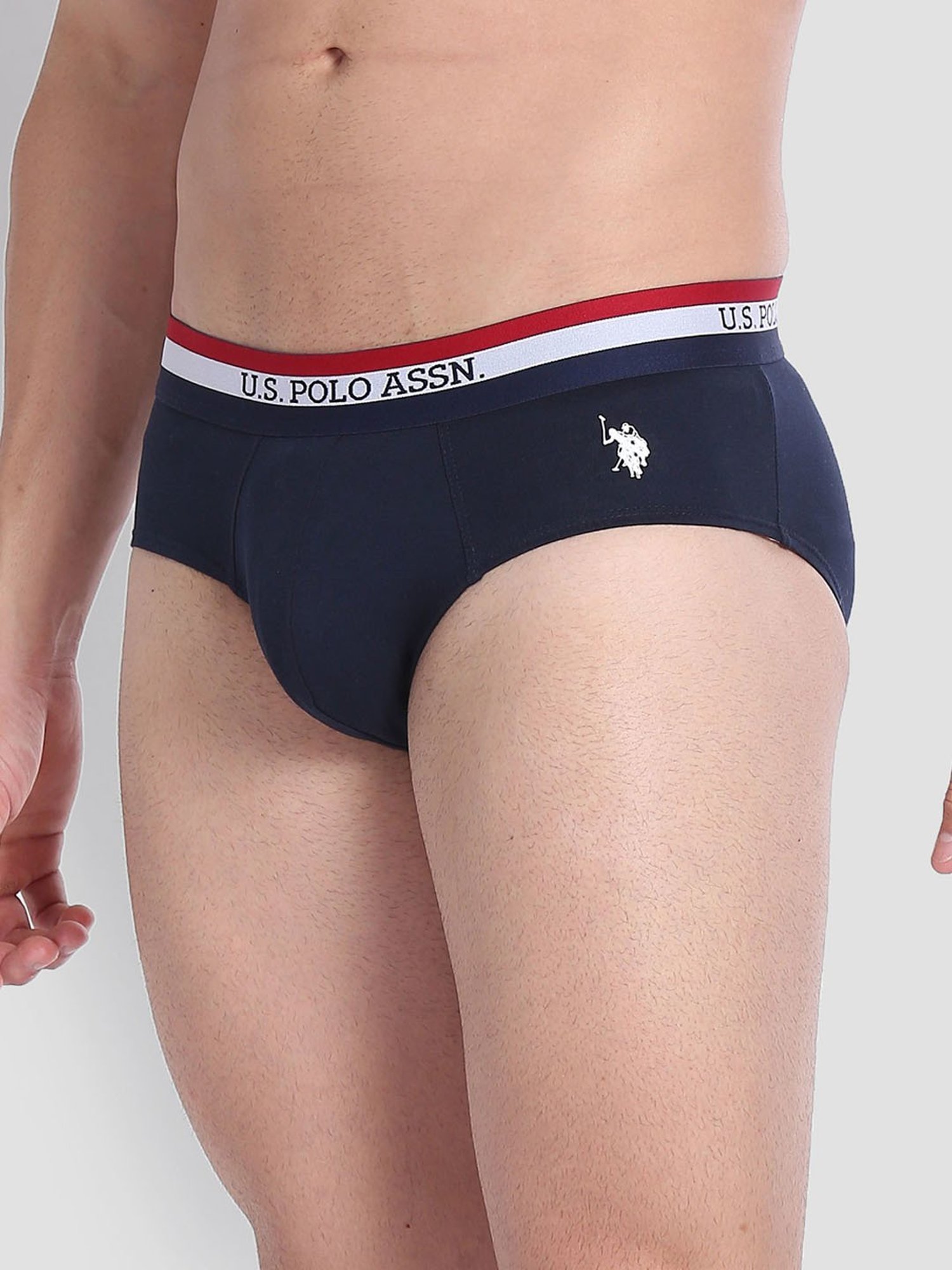 U.S. Polo Assn. Multicolor Cotton Regular Fit Briefs - Pack Of 3