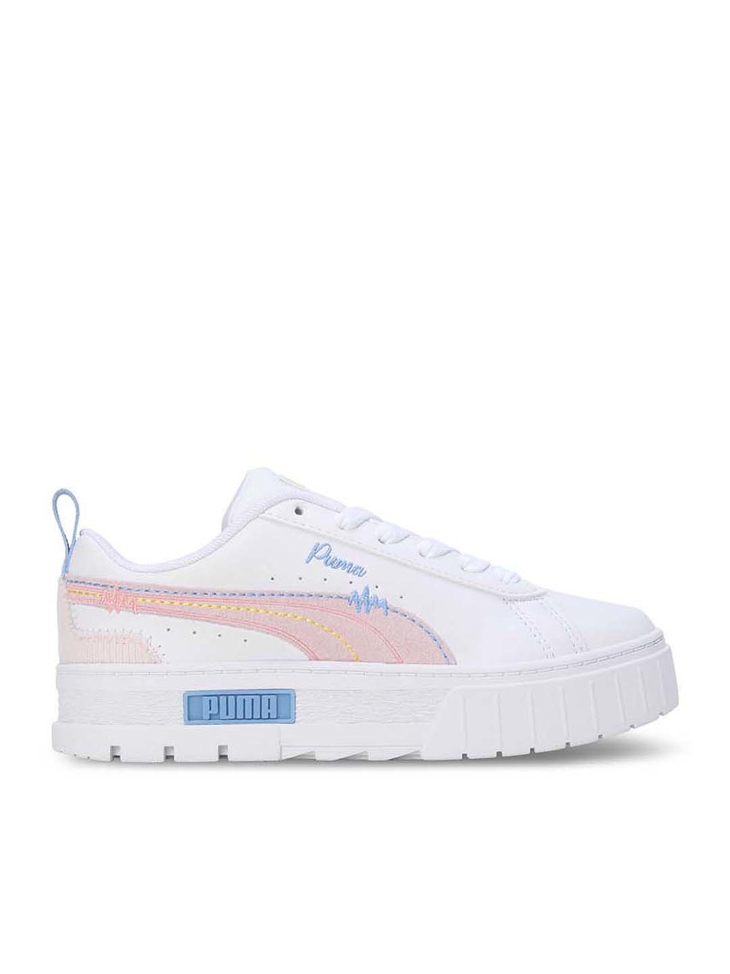 Puma Kids Mayze Sweater Weather White & Peach Casual Sneakers