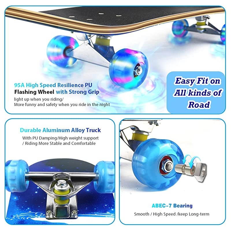 Sport Outdoor Electric Skateboard Longboard Dancing Board Double Rocker Board Waterproof Diamond Griptape Sheet Sticker Deck Sandpaper (Cloud Crance)
