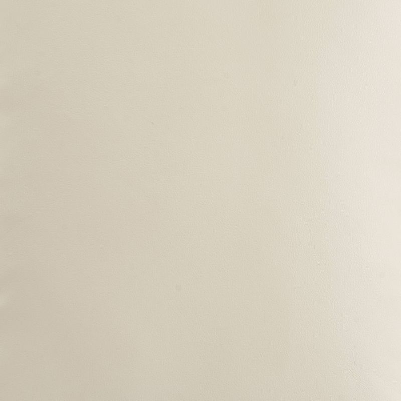 Amery Tufted Ottoman Leather French Ivory Bonded Leather - Adore Decor