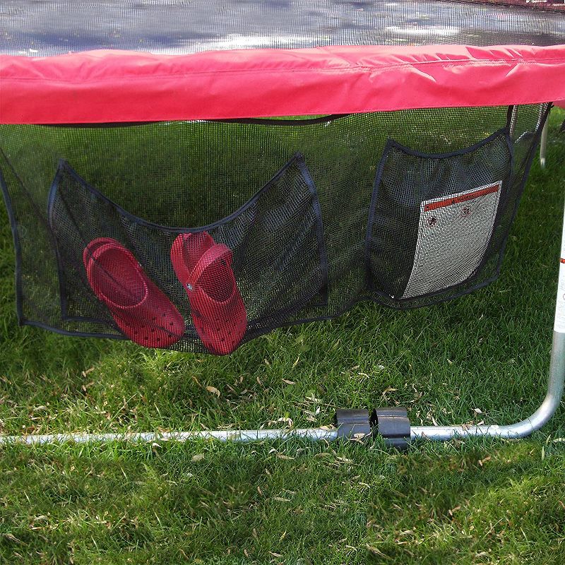 Skywalker Trampolines Non Permanent 3 Rung Ladder and Attachable Shoe Holder Storage Bag Trampoline Accessory Kit with Wind Stakes